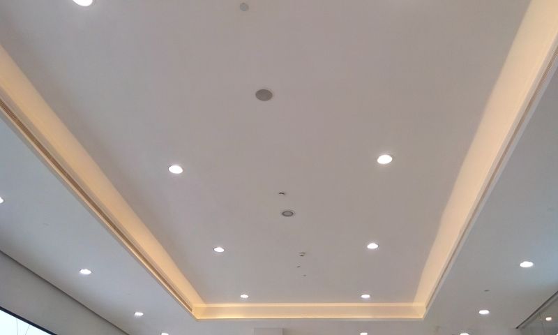 Wood Ceiling with Recessed Lighting